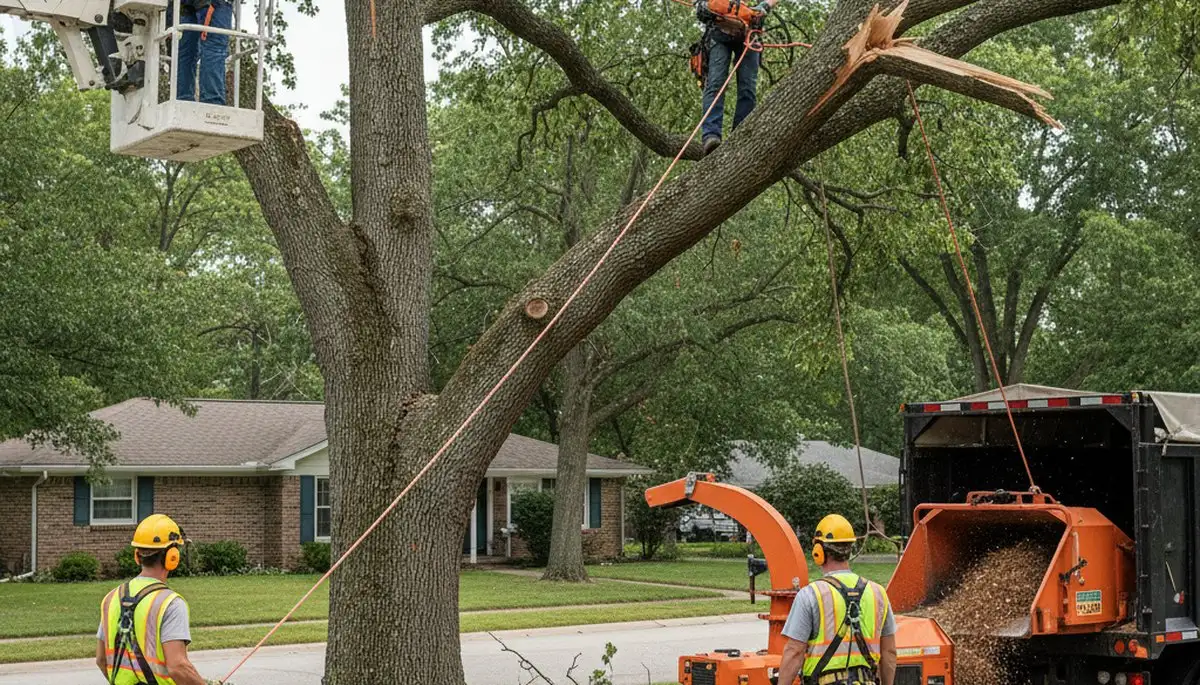 Arbor Tree Care emergency tree removal in Olathe, KS after storm damage