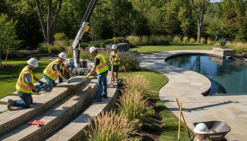 Tree service crew in Olathe, KS providing professional tree removal and landscape cleanup services
