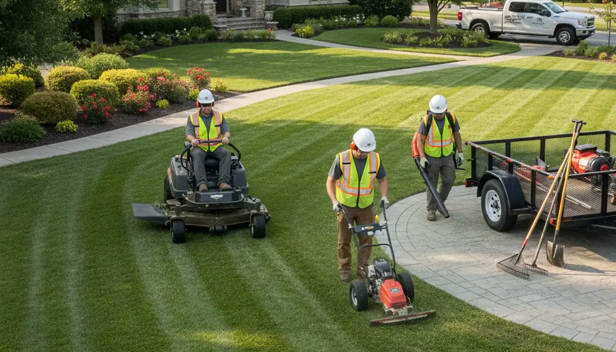Tree service crew in Olathe, KS providing professional tree removal and trimming for local properties