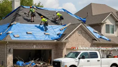 Storm damage cleanup by tree removal experts in Olathe, KS after severe weather