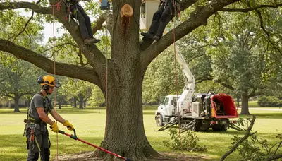 Tree service expert inspecting tree disease treatment in Olathe, KS