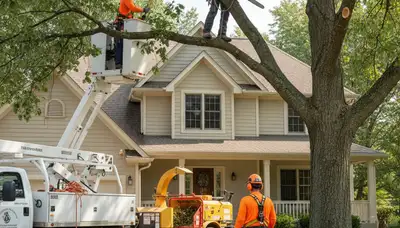 Tree service team in Olathe, KS providing professional tree removal for local properties