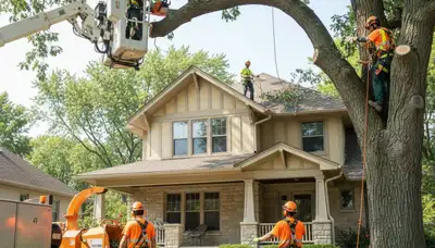 Tree service crew in Olathe, KS providing professional tree removal and cleanup