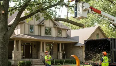 Tree service crew in Olathe, KS providing professional tree removal and trimming services