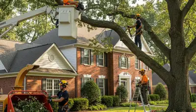 Tree service crew in Olathe, KS providing professional tree removal and trimming services