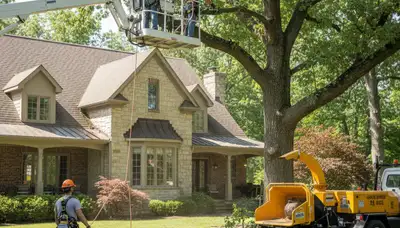 Tree service crew in Olathe, KS providing professional tree removal and trimming for homeowners