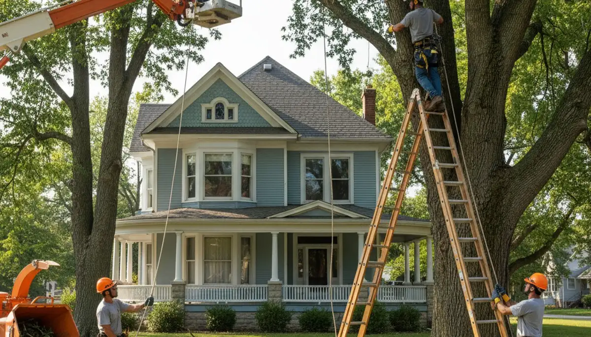 Tree service crew in Olathe, KS providing professional tree removal and trimming services