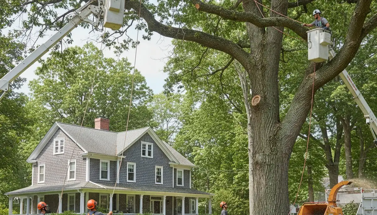 Tree service crew in Olathe, KS providing professional tree removal and trimming services