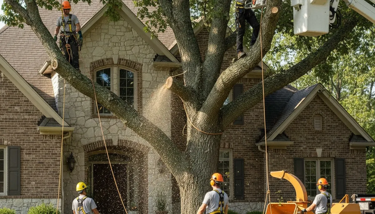 Tree service crew in Olathe, KS providing professional tree removal and trimming services