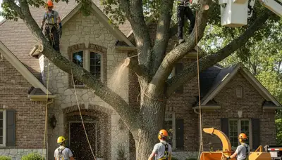 Tree service crew in Olathe, KS providing professional tree removal and trimming services