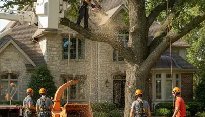 Tree service crew providing safe tree removal in Olathe, KS