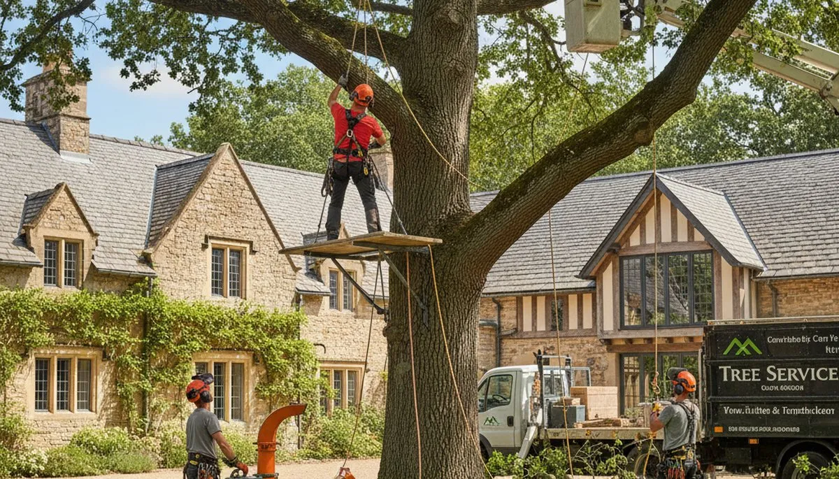 Tree service crew in Olathe, KS providing professional tree removal and trimming services
