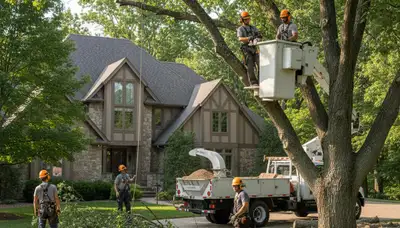 Tree service crew in Olathe, KS providing professional tree removal and trimming services