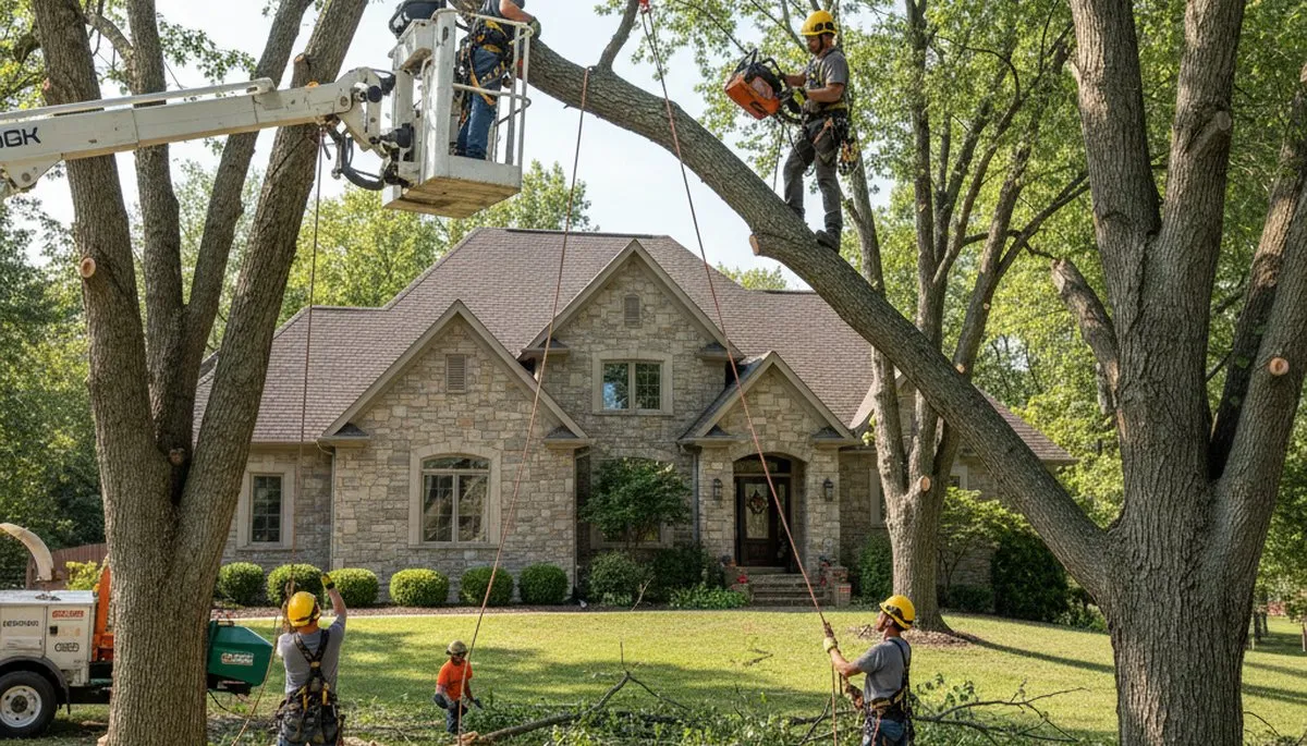 Tree service crew in Olathe, KS providing professional tree removal and trimming services