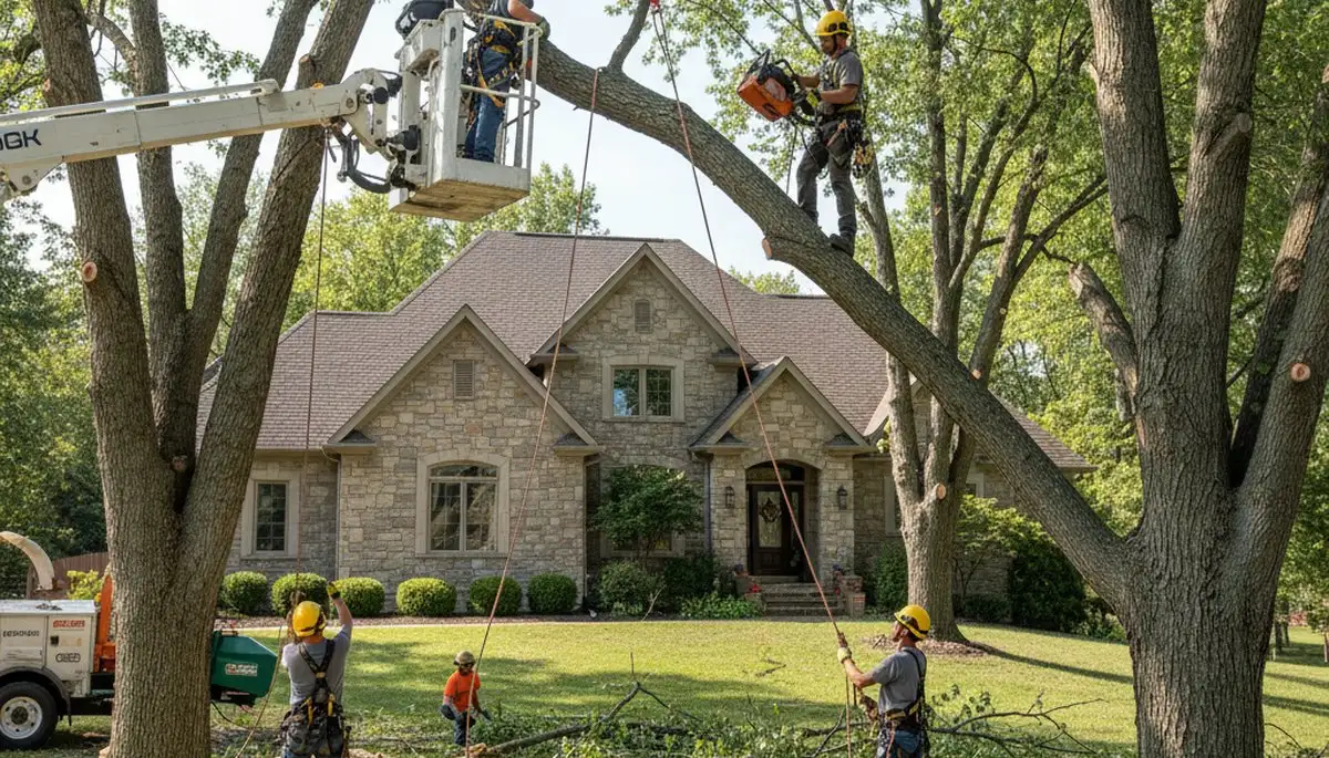 Tree service crew in Olathe, KS providing professional tree removal and trimming services