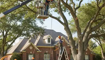 Tree service crew in Olathe, KS handling professional tree removal and cleanup