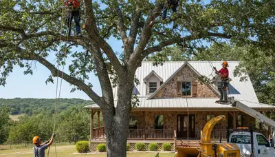 Tree service crew in Olathe, KS providing professional tree removal and trimming services
