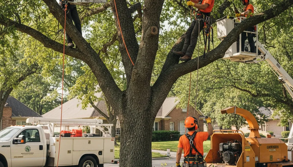 Tree trimming crew in Olathe, KS improving tree health and property appearance