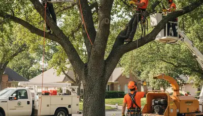 Tree trimming crew in Olathe, KS improving tree health and property appearance
